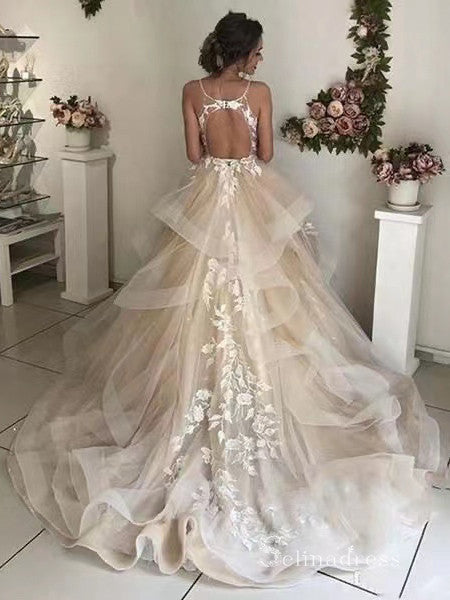 champagne bridal dress